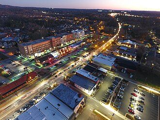 Downtown Woodstock Georgia aerial view